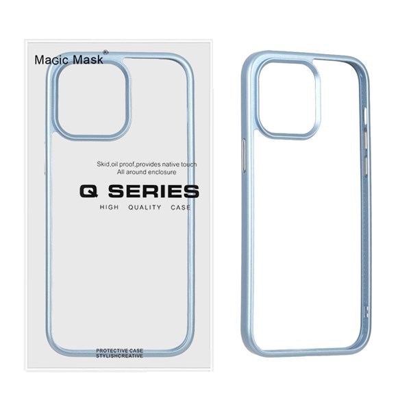 قاب اورجینال Q Series شفاف Ice مدل Apple iPhone 14 Pro Max - آبی (پک دار)
