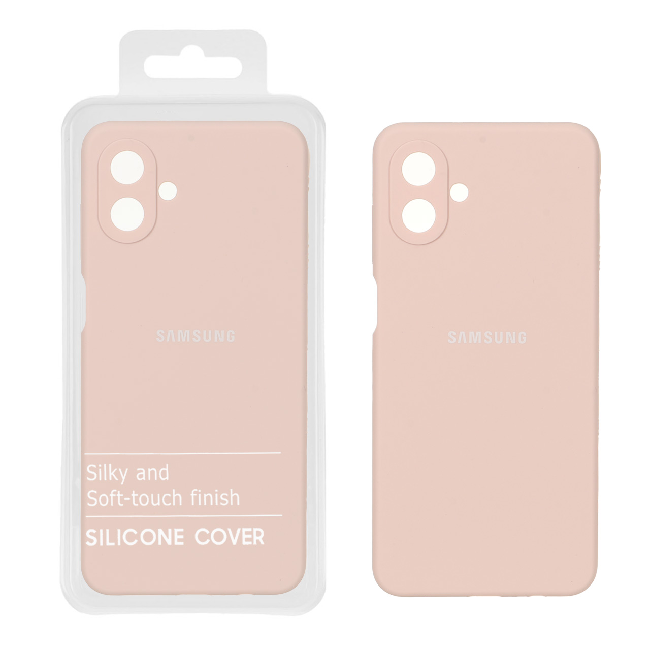 قاب سیلیکونی پاک کنی اورجینال درجه یک Samsung Galaxy A07 - کرم نارنجی (پک دار)