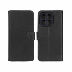 کیف چرمی موبایل مگنتی محافظ لنزدار KRF مدل Honor X6c - مشکی