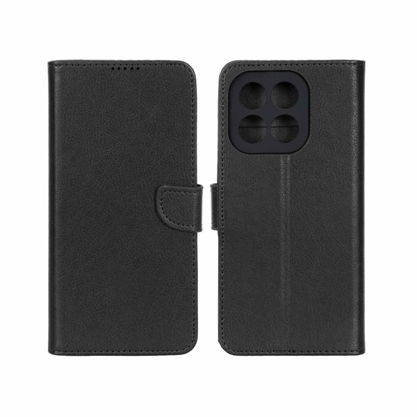 کیف چرمی موبایل مگنتی محافظ لنزدار KRF مدل Honor X6c - مشکی
