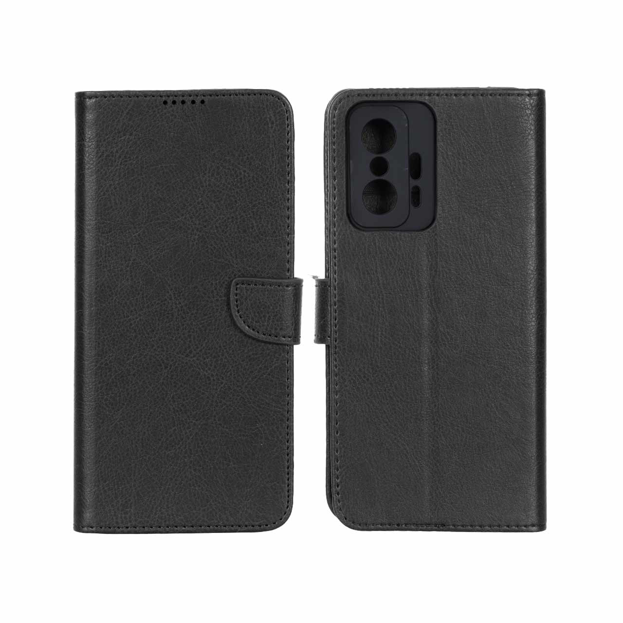 کیف چرمی موبایل مگنتی محافظ لنزدار KRF مدل Xiaomi Mi 11T / Mi 11T Pro - مشکی