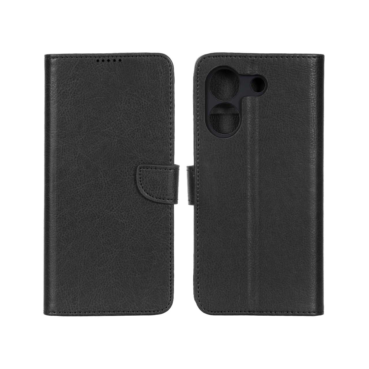 کیف چرمی موبایل مگنتی محافظ لنزدار KRF مدل Xiaomi Poco M7 Pro 5G - مشکی