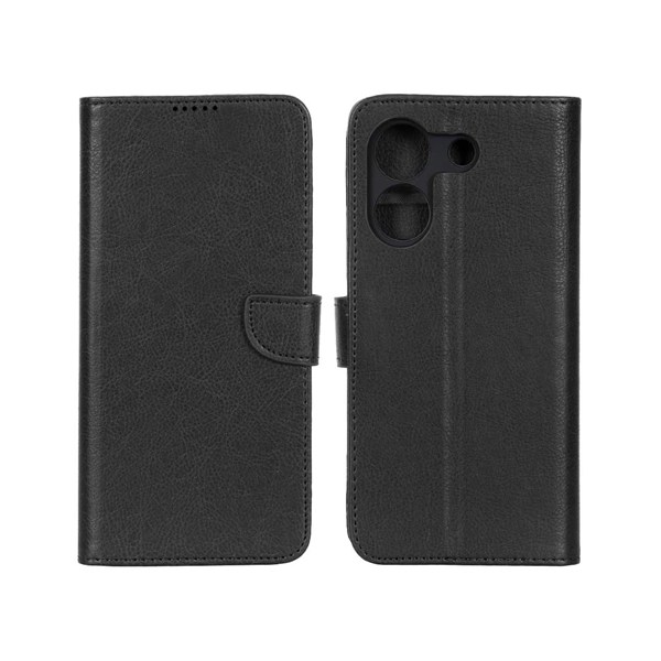 کیف چرمی موبایل مگنتی محافظ لنزدار KRF مدل Xiaomi Poco M7 Pro 5G - مشکی
