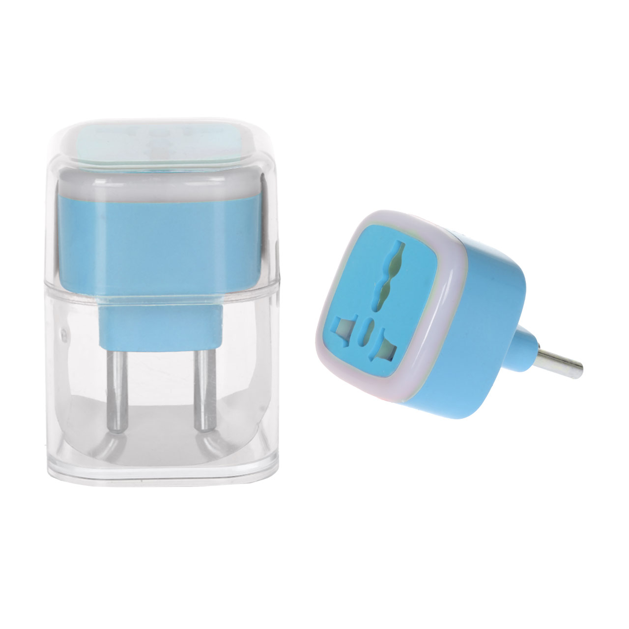 تبدیل برق 3 به 2 مدل M-03 - آبی - MMS - (RGB)