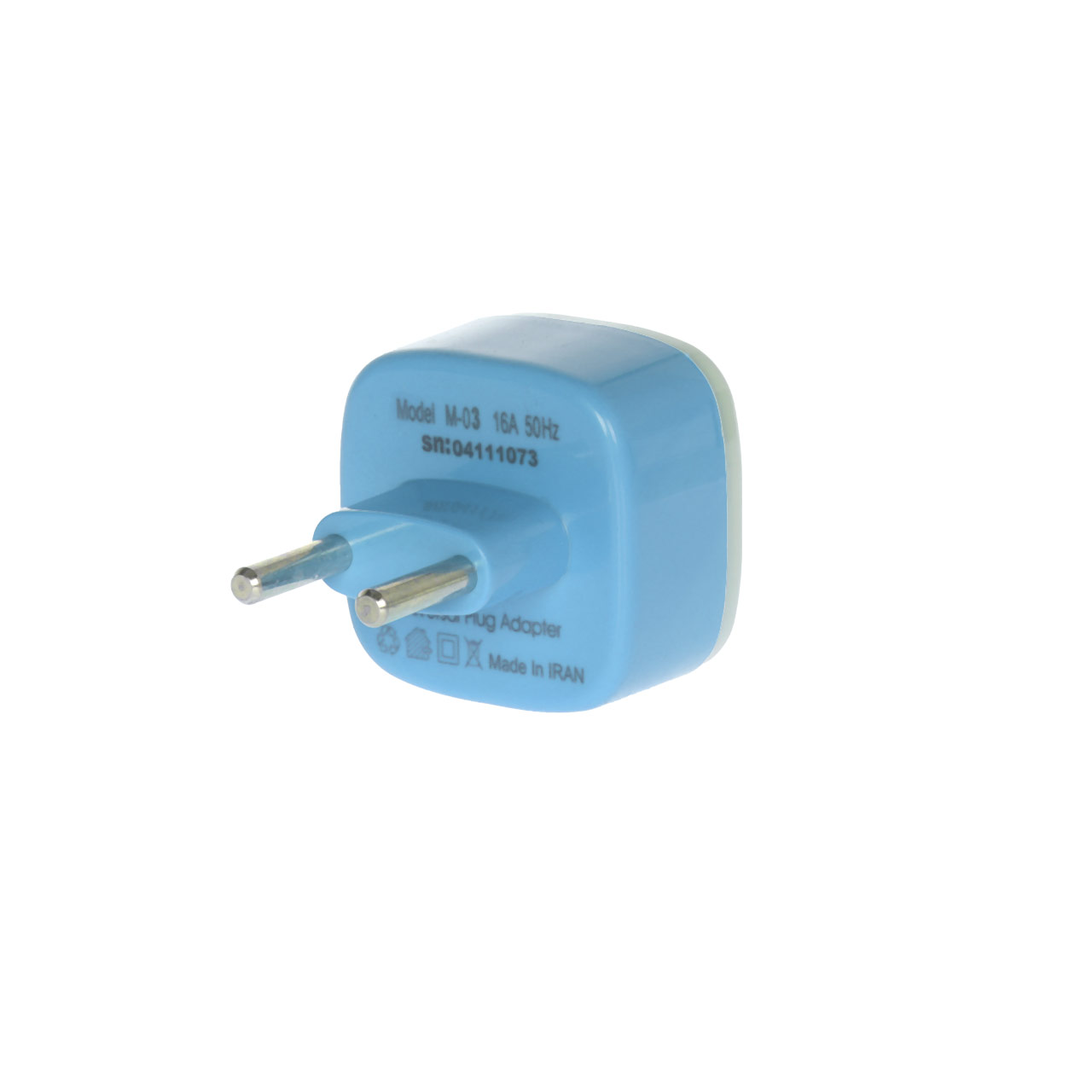 تبدیل برق 3 به 2 مدل M-03 - آبی - MMS - (RGB)