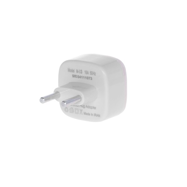 تبدیل برق 3 به 2 مدل M-03 - سفید - MMS - (RGB)