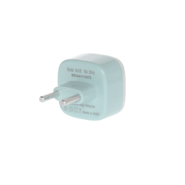 تبدیل برق 3 به 2 مدل M-03 - سبز - MMS - (RGB)