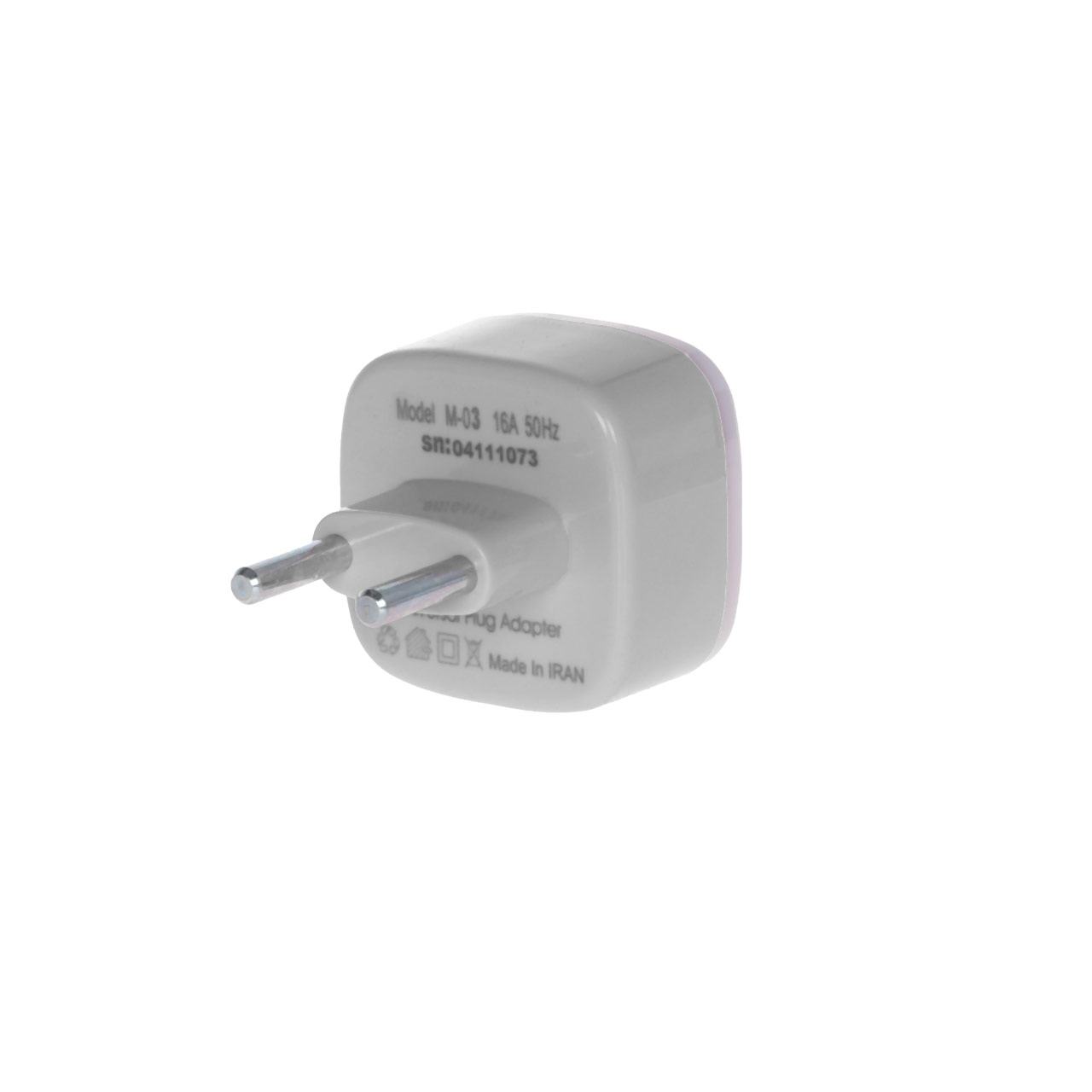 تبدیل برق 3 به 2 مدل M-03 - طوسی - MMS - (RGB)