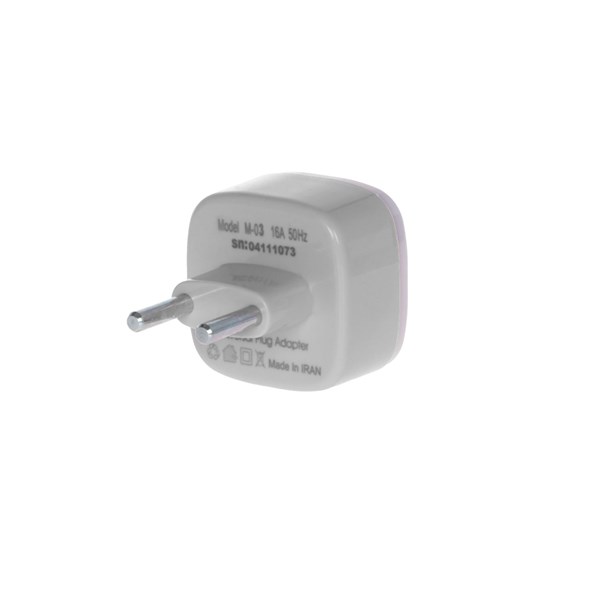 تبدیل برق 3 به 2 مدل M-03 - طوسی - MMS - (RGB)