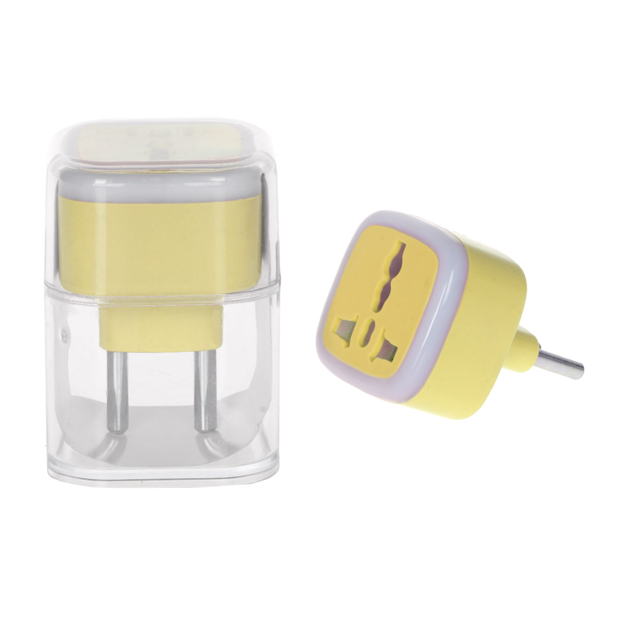 تبدیل برق 3 به 2 مدل M-03 - زرد - MMS - (RGB)