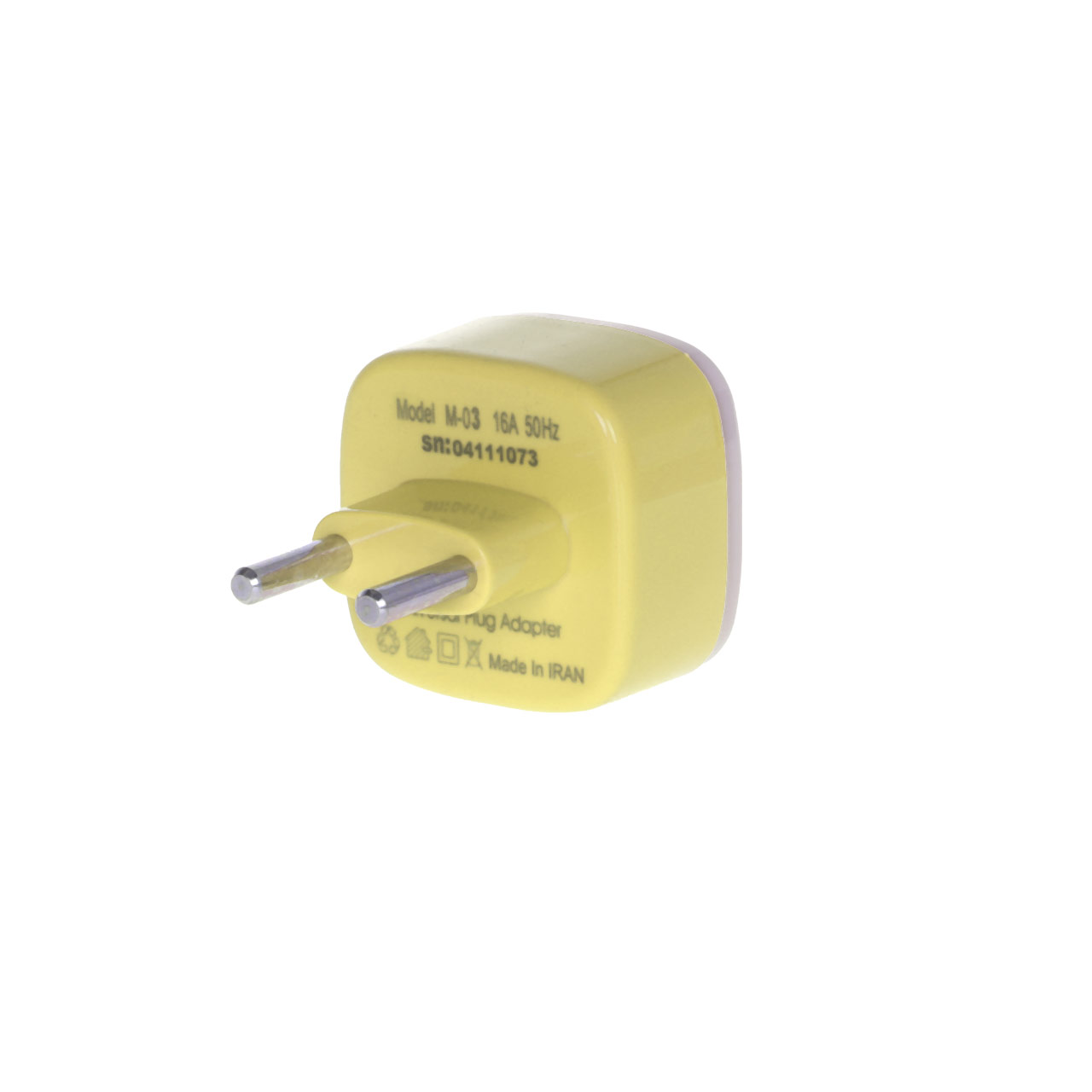 تبدیل برق 3 به 2 مدل M-03 - زرد - MMS - (RGB)