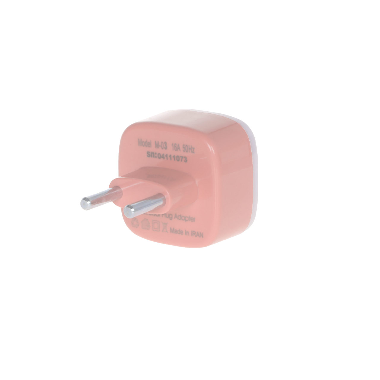 تبدیل برق 3 به 2 مدل M-03 - گلبهی - MMS - (RGB)