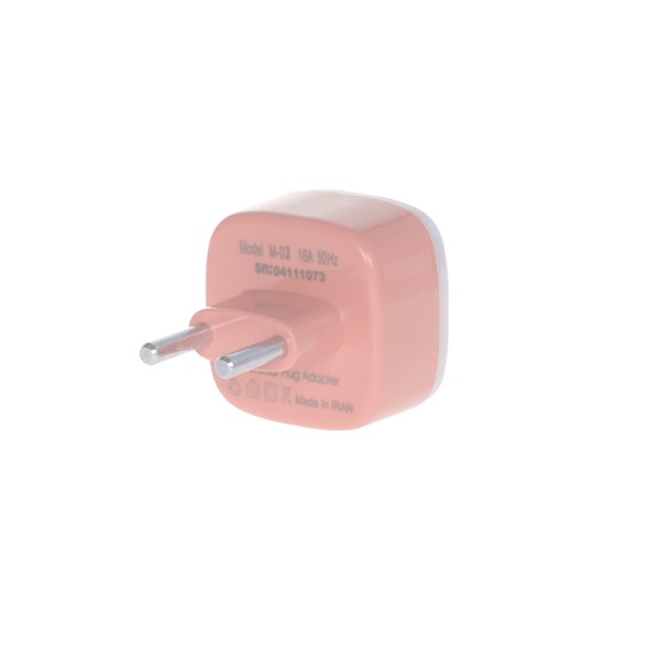 تبدیل برق 3 به 2 مدل M-03 - گلبهی - MMS - (RGB)
