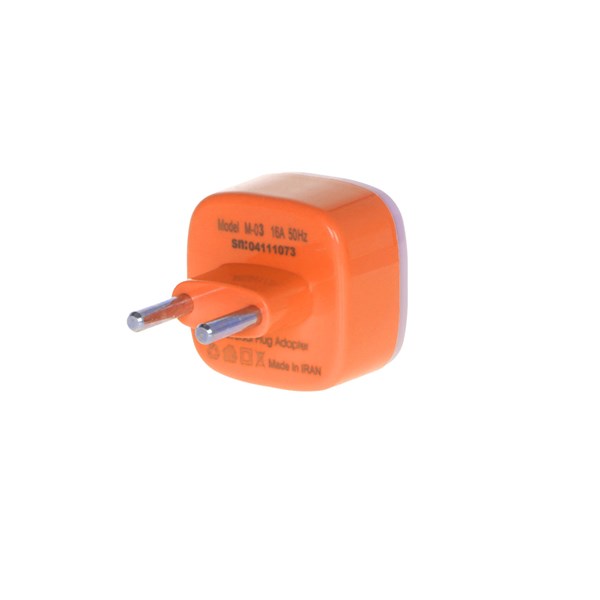 تبدیل برق 3 به 2 مدل M-03 - نارنجی - MMS - (RGB)