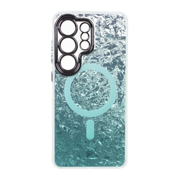 قاب ice طرح مگ سیف دور مات لنز شفاف Samsung Galaxy S26 Ultra - سبز
