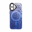 قاب ice طرح مگ سیف دور مات لنز شفاف Apple iPhone 16 - آبی کاربنی