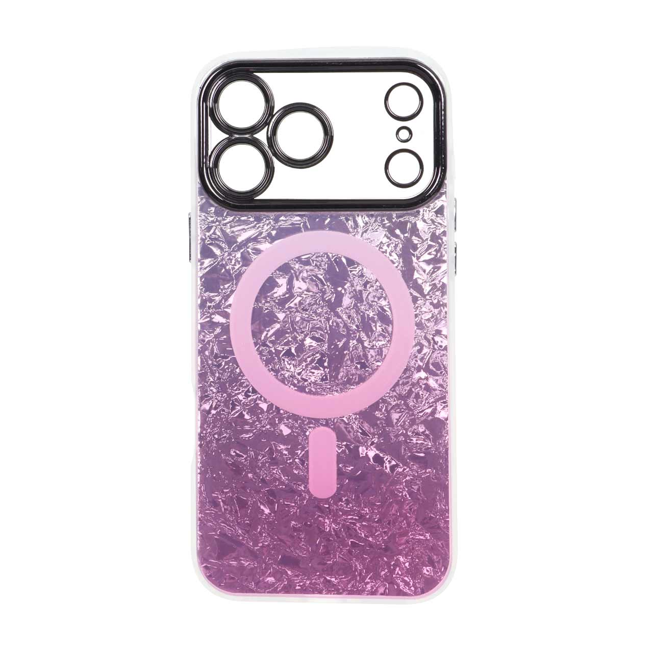 قاب ice طرح مگ سیف دور مات لنز شفاف Apple iPhone 17 Pro Max - صورتی