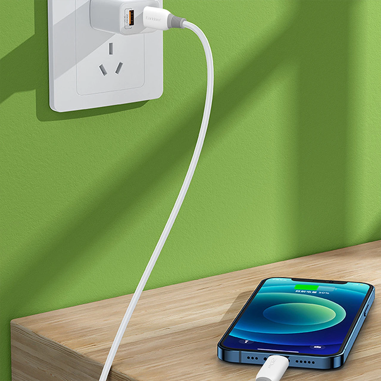 کابل شارژ 2 متری آیفون Earldom مدل EC-159i 20W - سفید