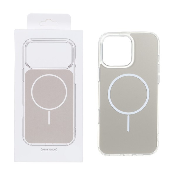 قاب پشت رنگی دور ژله ای با قابلیت شارژ MagSafe مدل Apple iPhone 16 Pro Max - صحرایی (پک دار)