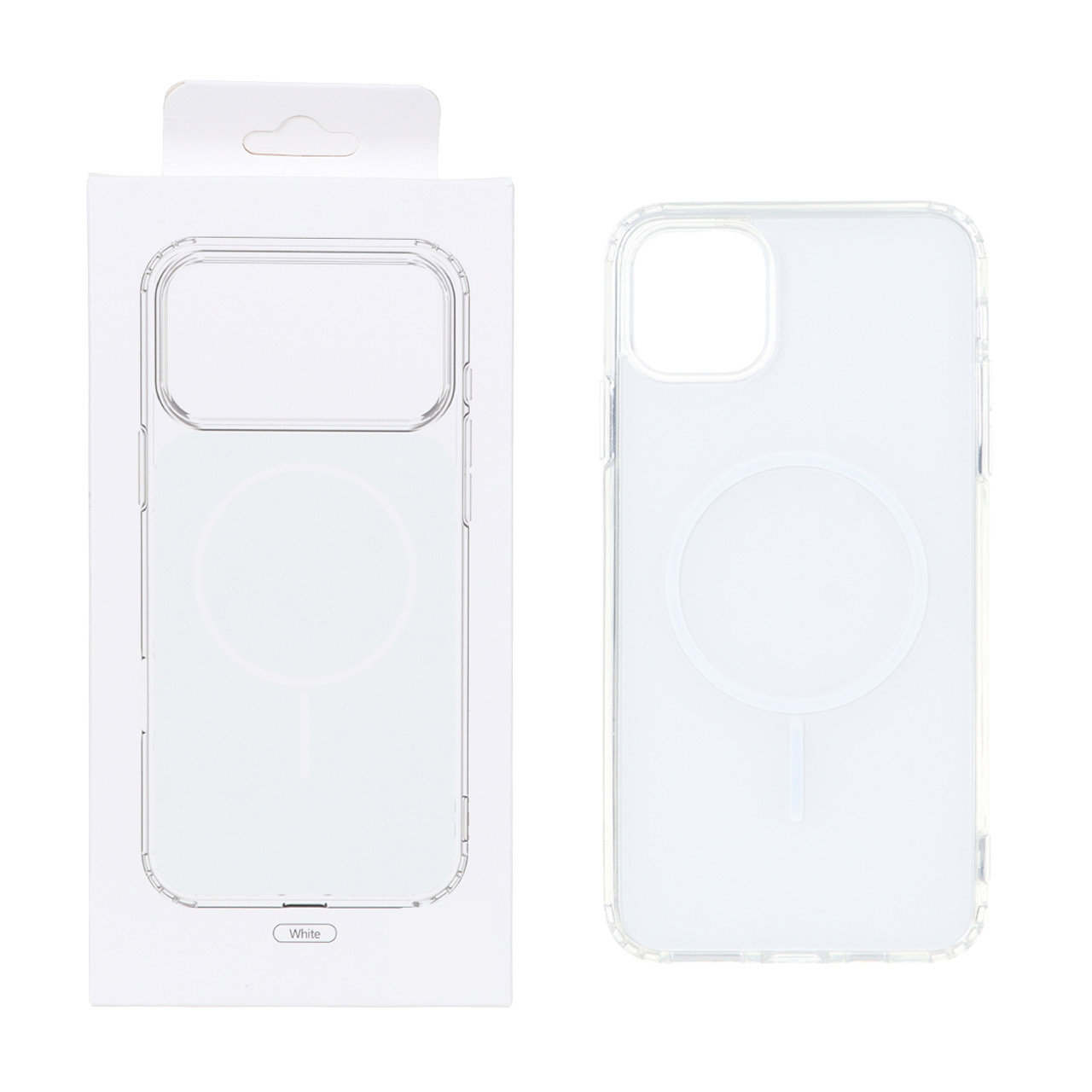 قاب پشت رنگی دور ژله ای با قابلیت شارژ MagSafe مدل Apple iPhone 11 Pro - سفید (پک دار)