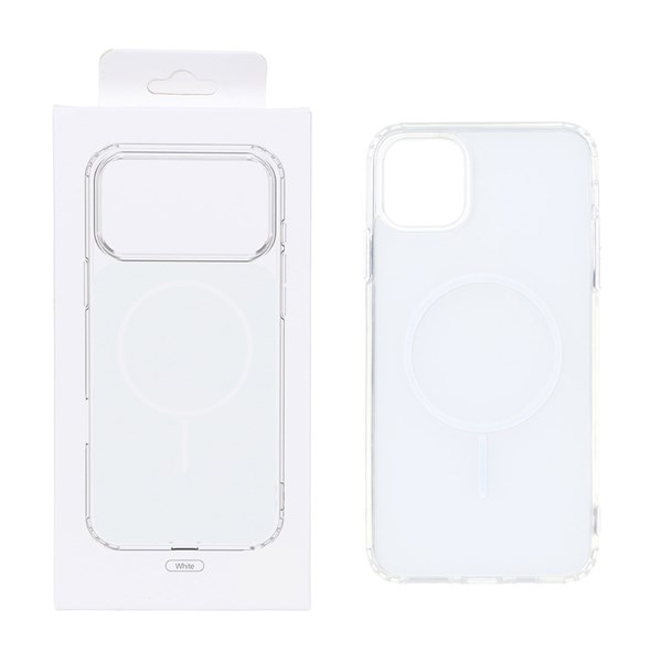 قاب پشت رنگی دور ژله ای با قابلیت شارژ MagSafe مدل Apple iPhone 11 - سفید (پک دار)