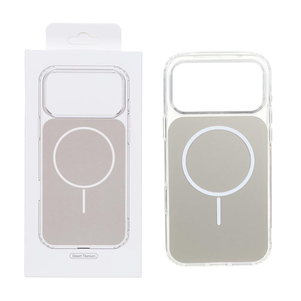 قاب پشت رنگی دور ژله ای با قابلیت شارژ MagSafe مدل Apple iPhone 17 Pro - صحرایی (پک دار)