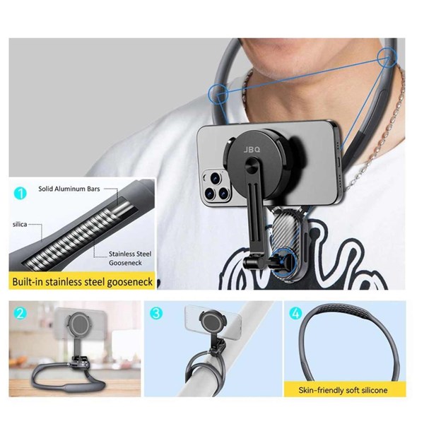 هولدر گردنی گوشی موبایل مگنتی JBQ مدل N621792 - مشکی (پک ضعیف)