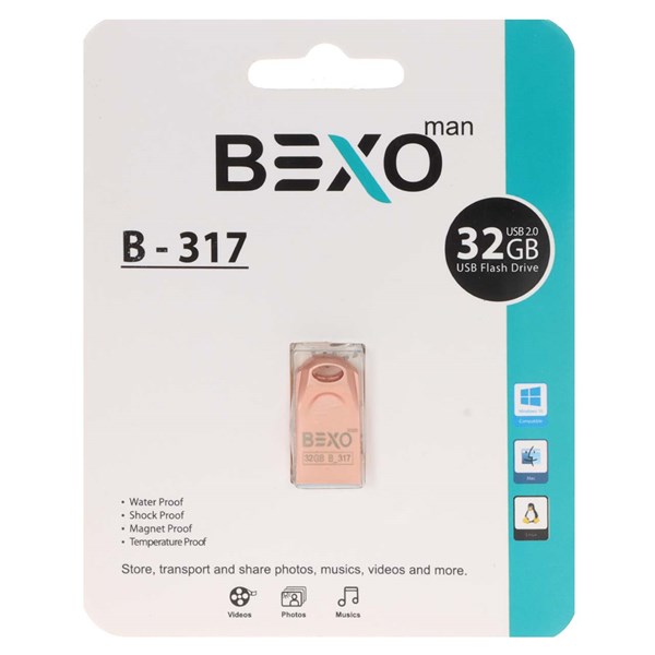 فلش مموری BEXO USB2.0 مدل B-317 ظرفیت 32GB - رزگلد (گارانتی داده پردازی آواتک)