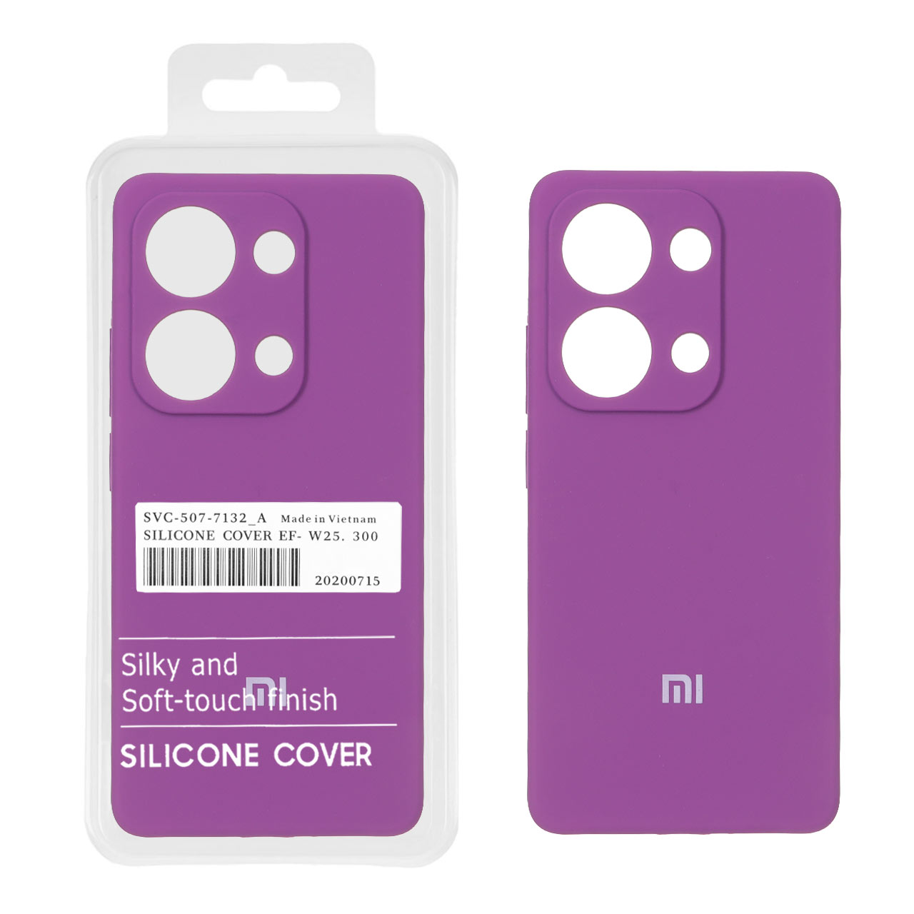 قاب سیلیکونی پاک کنی اورجینال درجه یک Xiaomi Redmi Note 14S / Note 13 Pro 4G / Poco M6 Pro 4G - ارغوانی کد 1 (پک دار)