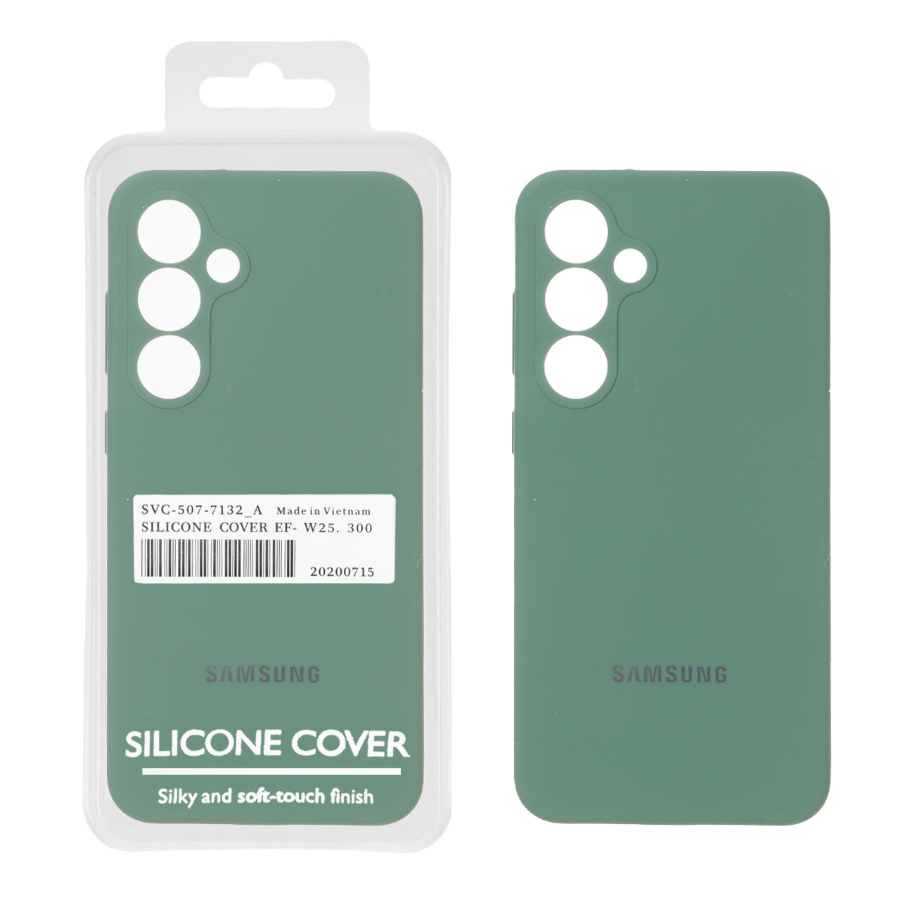 قاب سیلیکونی پاک کنی اورجینال Master Quality مدل Samsung Galaxy S24 FE - سبز ارتشی (پک دار)