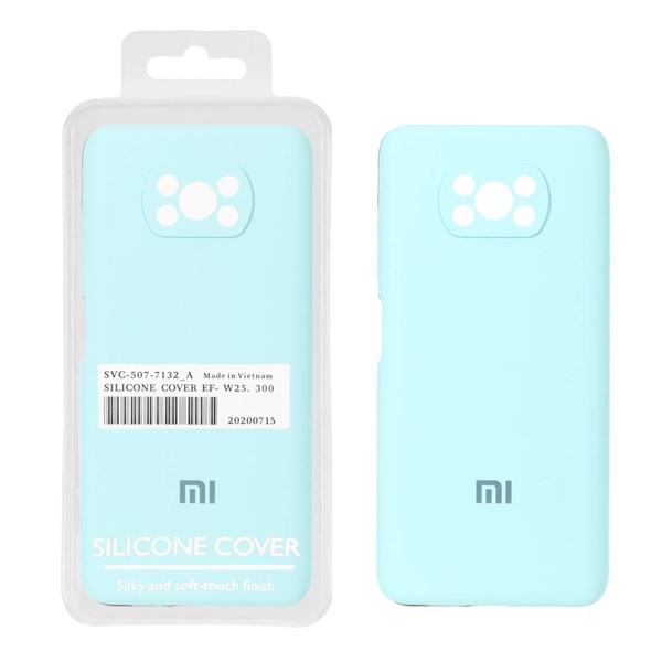 قاب سیلیکونی پاک کنی اورجینال Master Quality مدل Xiaomi Poco X3 / Poco X3 Pro / Poco X3 NFC - سبز آبی (پک دار)