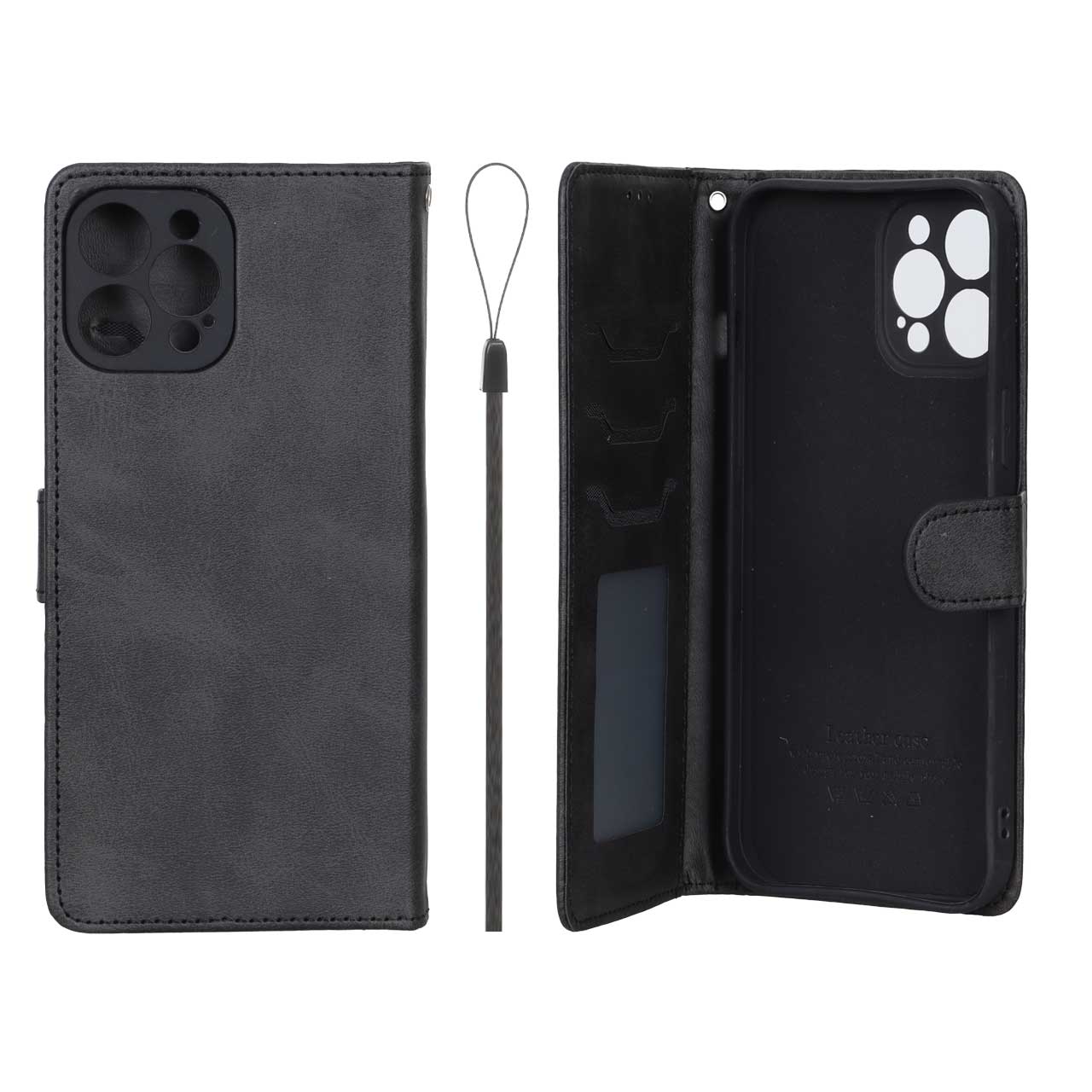 کیف موبایل مگنتی درجه یک داخل خز MNC Plus مدل Apple iPhone 12 Pro Max - مشکی