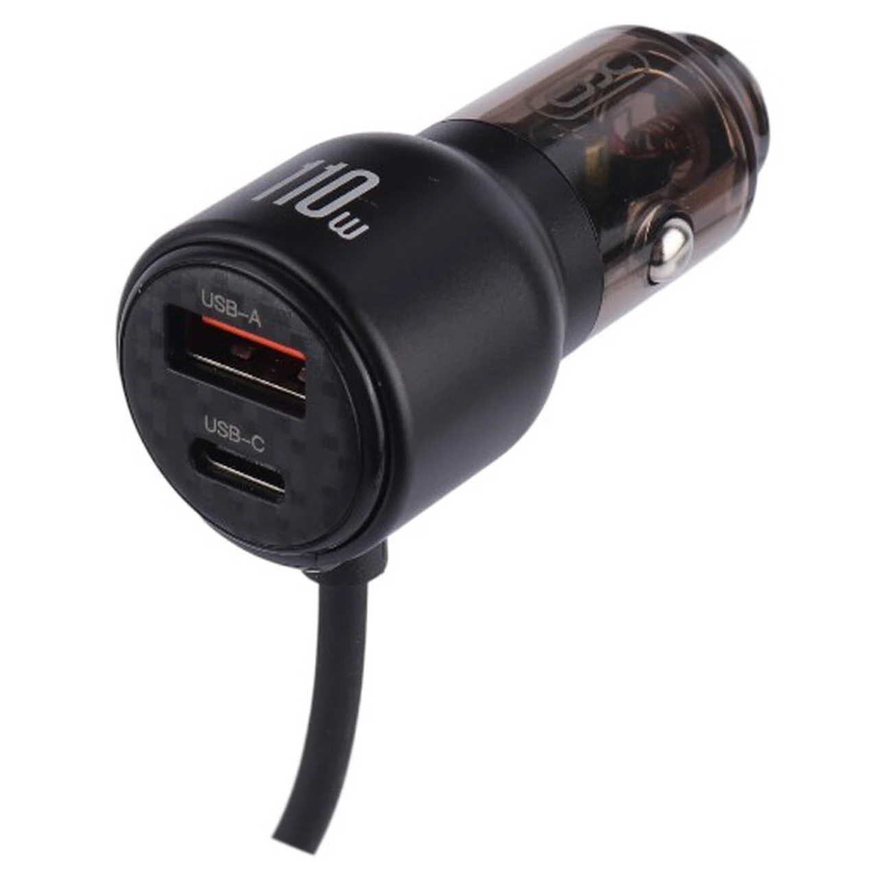 شارژر فندکی PD و فست دو پورت XO مدل XO-CC59 110W به همراه کابل متصل Type-C - مشکی