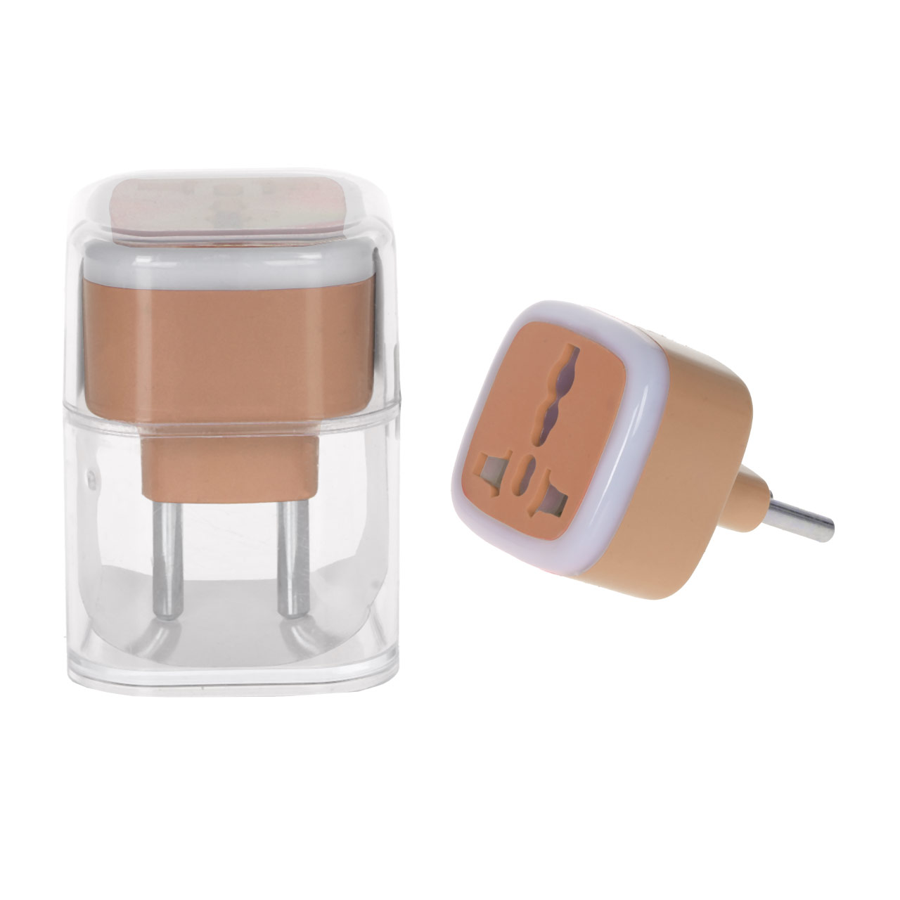 تبدیل برق 3 به 2 مدل M-03 - قهوه ای - MMS - (RGB)