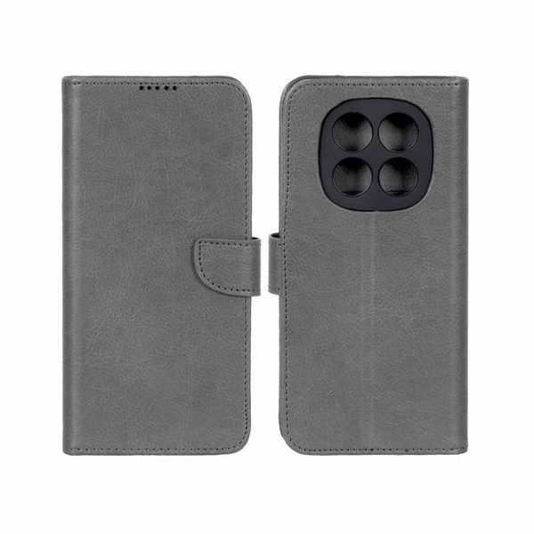 کیف چرمی موبایل مگنتی محافظ لنزدار KRF مدل Xiaomi Redmi Note 15 - طوسی