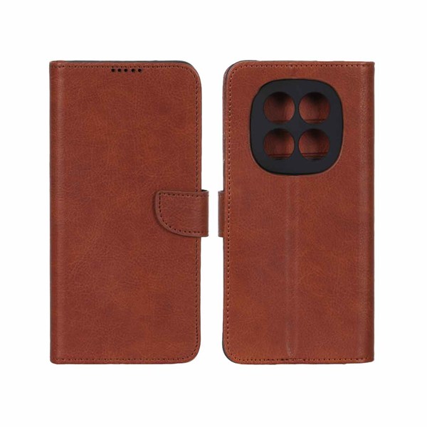 کیف چرمی موبایل مگنتی محافظ لنزدار KRF مدل Xiaomi Redmi Note 15 Pro 4G - قهوه ای