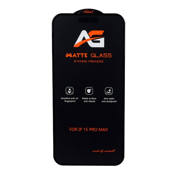 محافظ صفحه نمایش شیشه ای مات Full Cover Anti Static Mietubl AG مدل NTC - Apple iPhone 15 Pro Max
