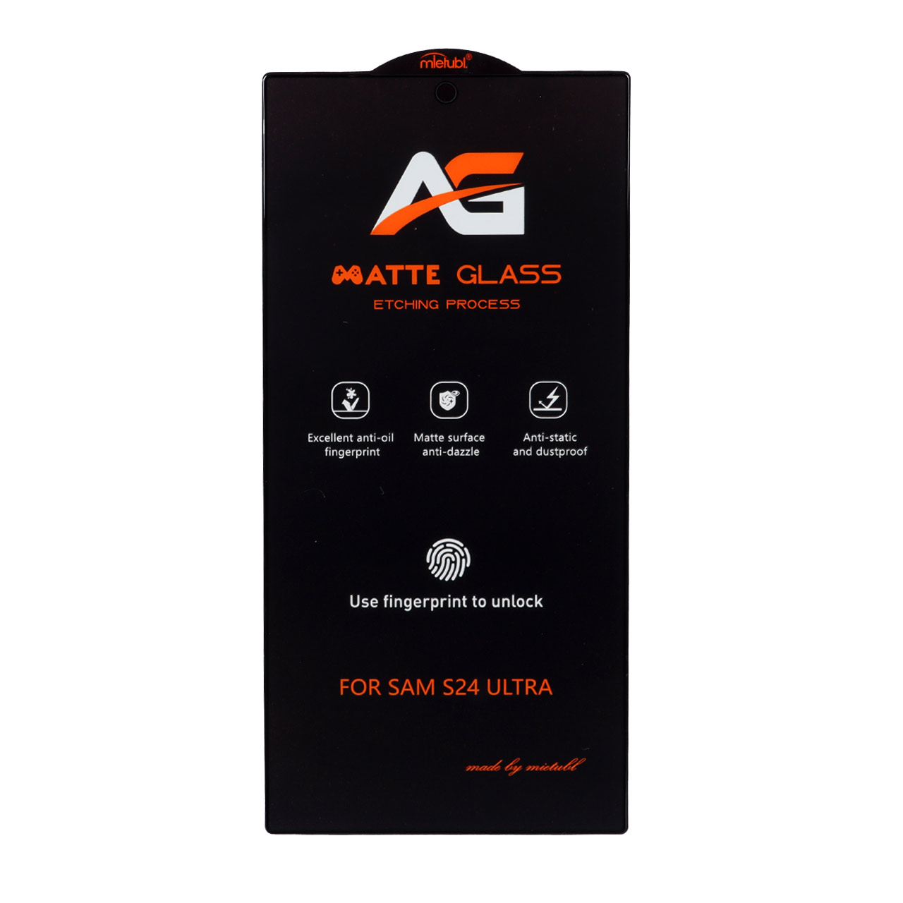 محافظ صفحه نمایش شیشه ای مات Full Cover Anti Static Mietubl AG مدل NTC - Samsung Galaxy S24 Ultra