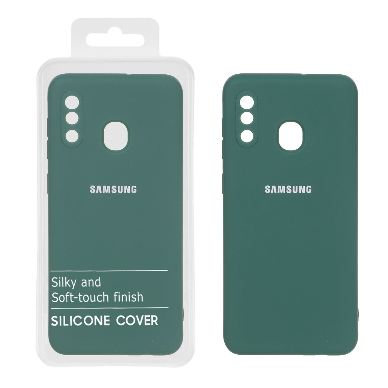 قاب نیو سیلیکون محافظ لنزدار RFF مدل Samsung Galaxy A30 / A20 - سبز (پک دار)