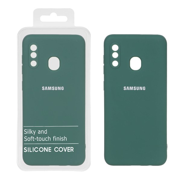 قاب نیو سیلیکون محافظ لنزدار RFF مدل Samsung Galaxy A30 / A20 - سبز (پک دار)