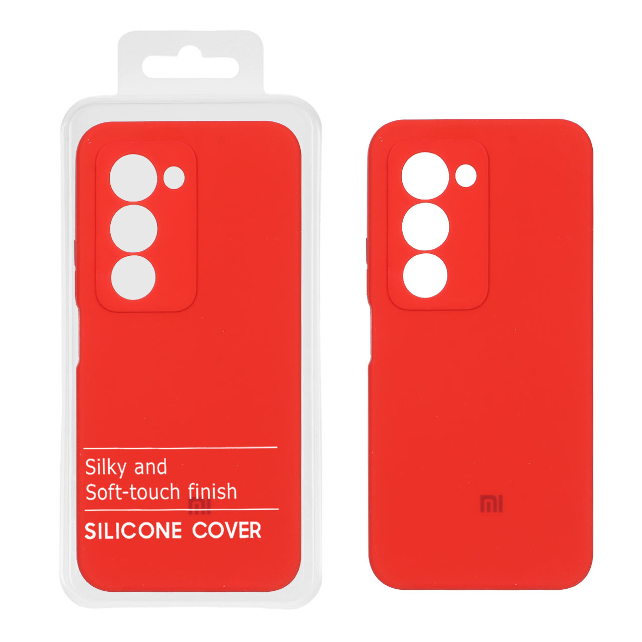 قاب سیلیکونی پاک کنی محافظ لنزدار اورجینال Xiaomi Redmi 15 4G 171 - قرمز (پک دار)