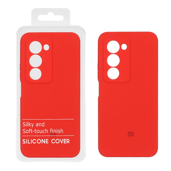 قاب سیلیکونی پاک کنی محافظ لنزدار اورجینال Xiaomi Redmi 15 4G 171 - قرمز (پک دار)