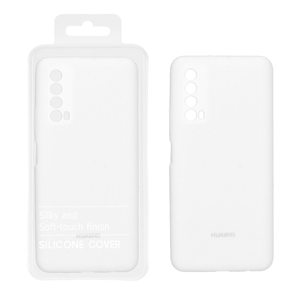 قاب سیلیکونی پاک کنی محافظ لنزدار اورجینال Huawei Y7a - سفید (پک اصلی)