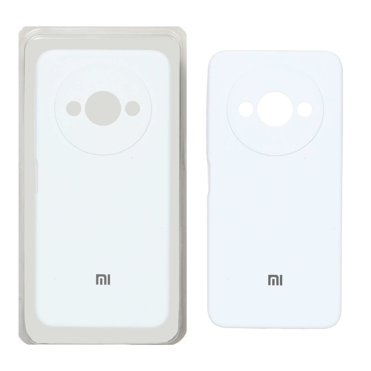 قاب سیلیکونی پاک کنی محافظ لنزدار اورجینال Xiaomi Redmi A3 / A3x / Poco C61 - سفید (پک دار)