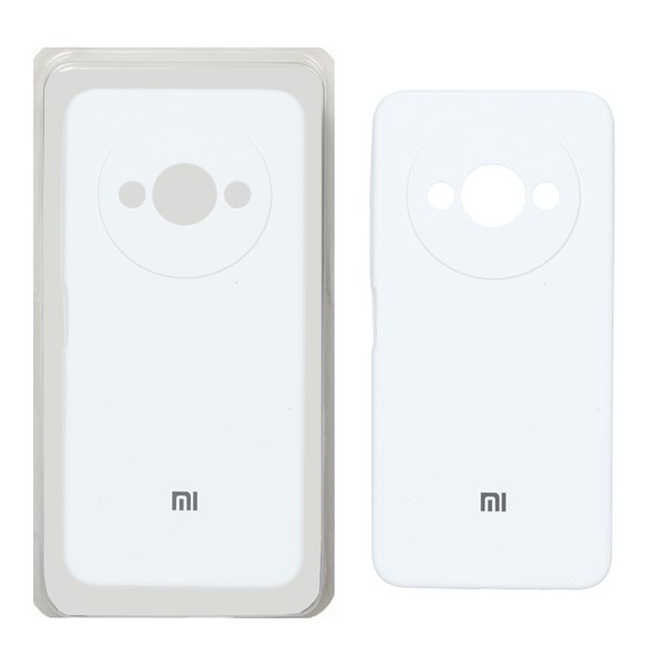 قاب سیلیکونی پاک کنی محافظ لنزدار اورجینال Xiaomi Redmi A3 / A3x / Poco C61 - سفید (پک دار)