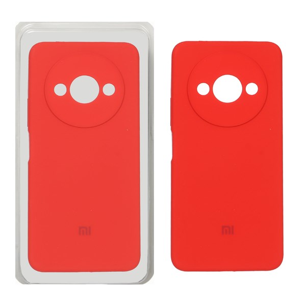 قاب سیلیکونی پاک کنی محافظ لنزدار اورجینال Xiaomi Redmi A3 / A3x / Poco C61 - قرمز (پک اصلی)