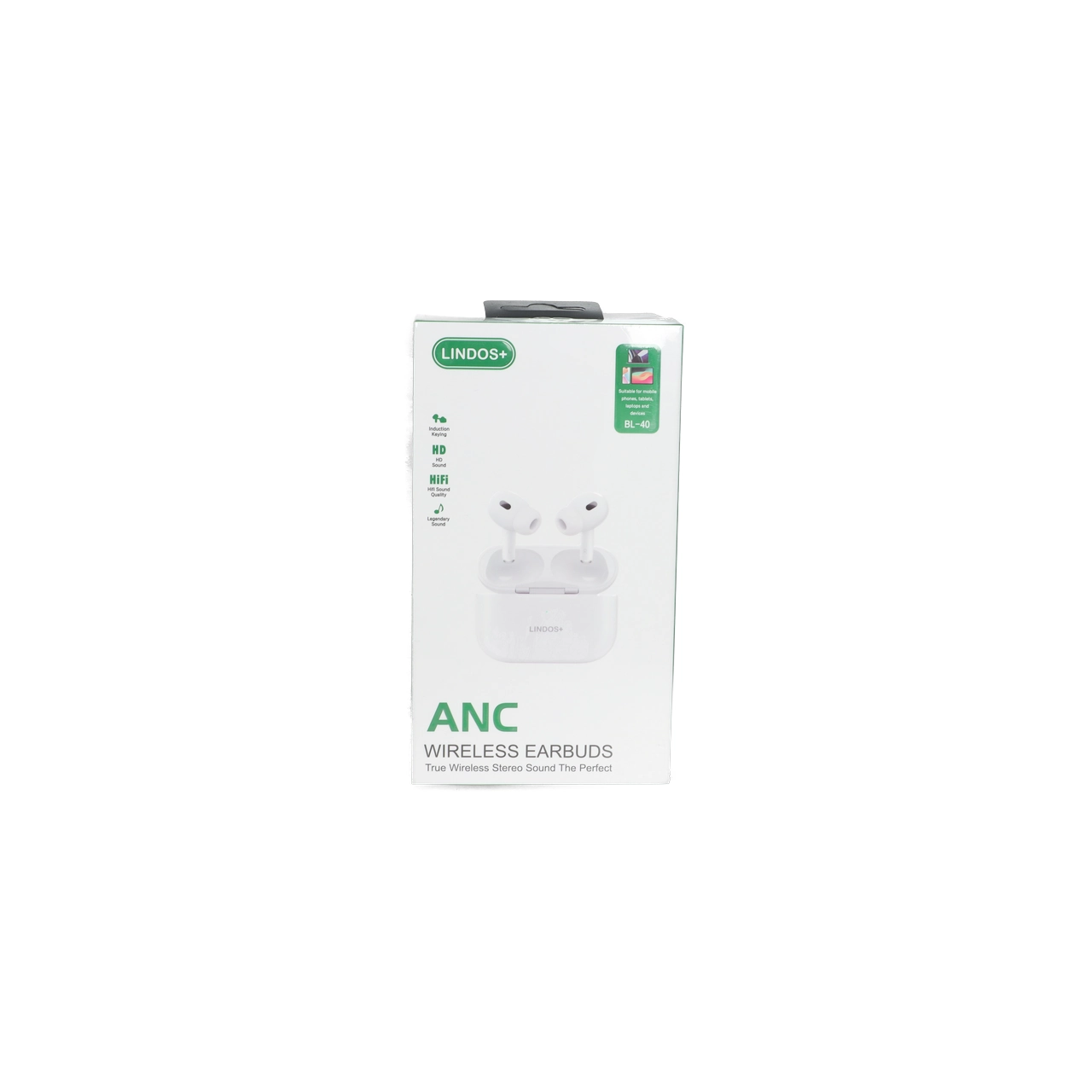 ایرفون بی سیم +Lindos مدل BL-40 ANC - سفید (گارانتی تعویض یکساله شرکتی)