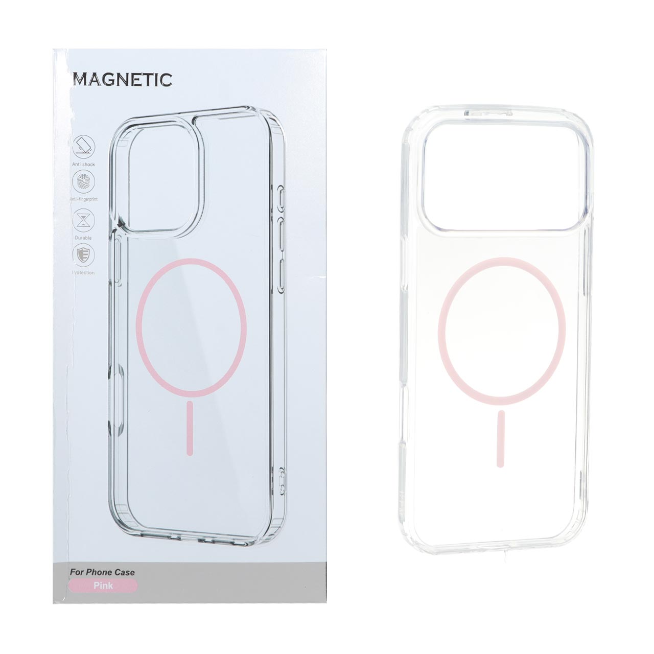 قاب اورجینال Magnetic دور ژله ای MagSafe مدل Apple iPhone 17 Pro Max - صورتی (پک دار)