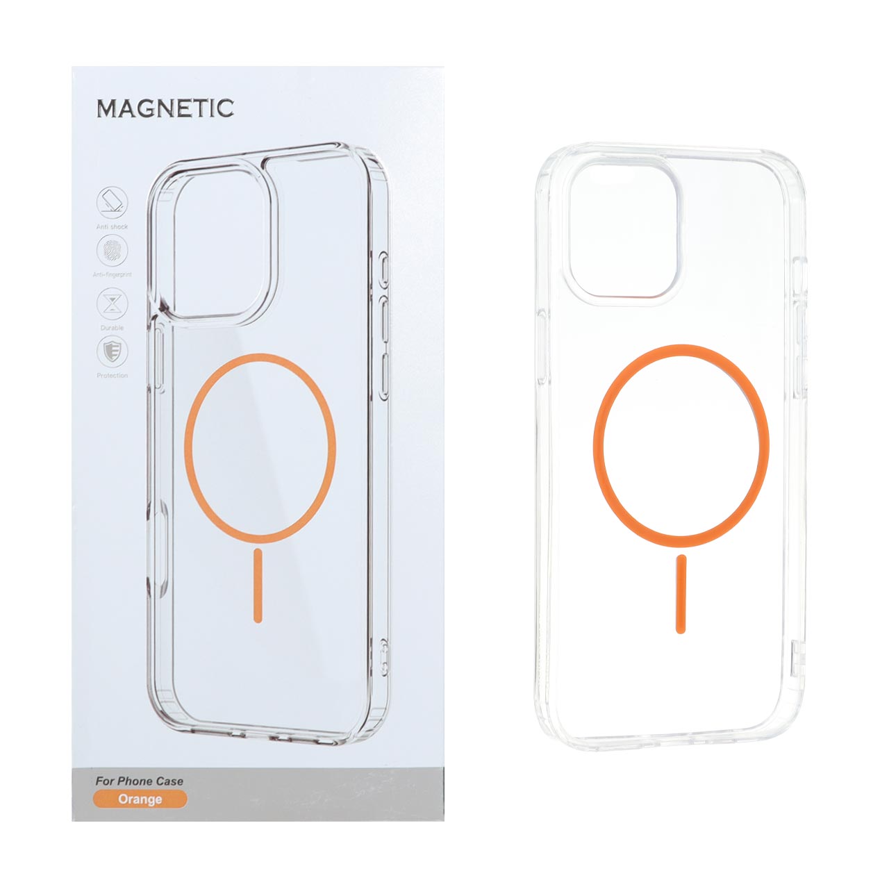 قاب اورجینال Magnetic دور ژله ای MagSafe مدل Apple iPhone 12 Pro Max - نارنجی (پک دار)
