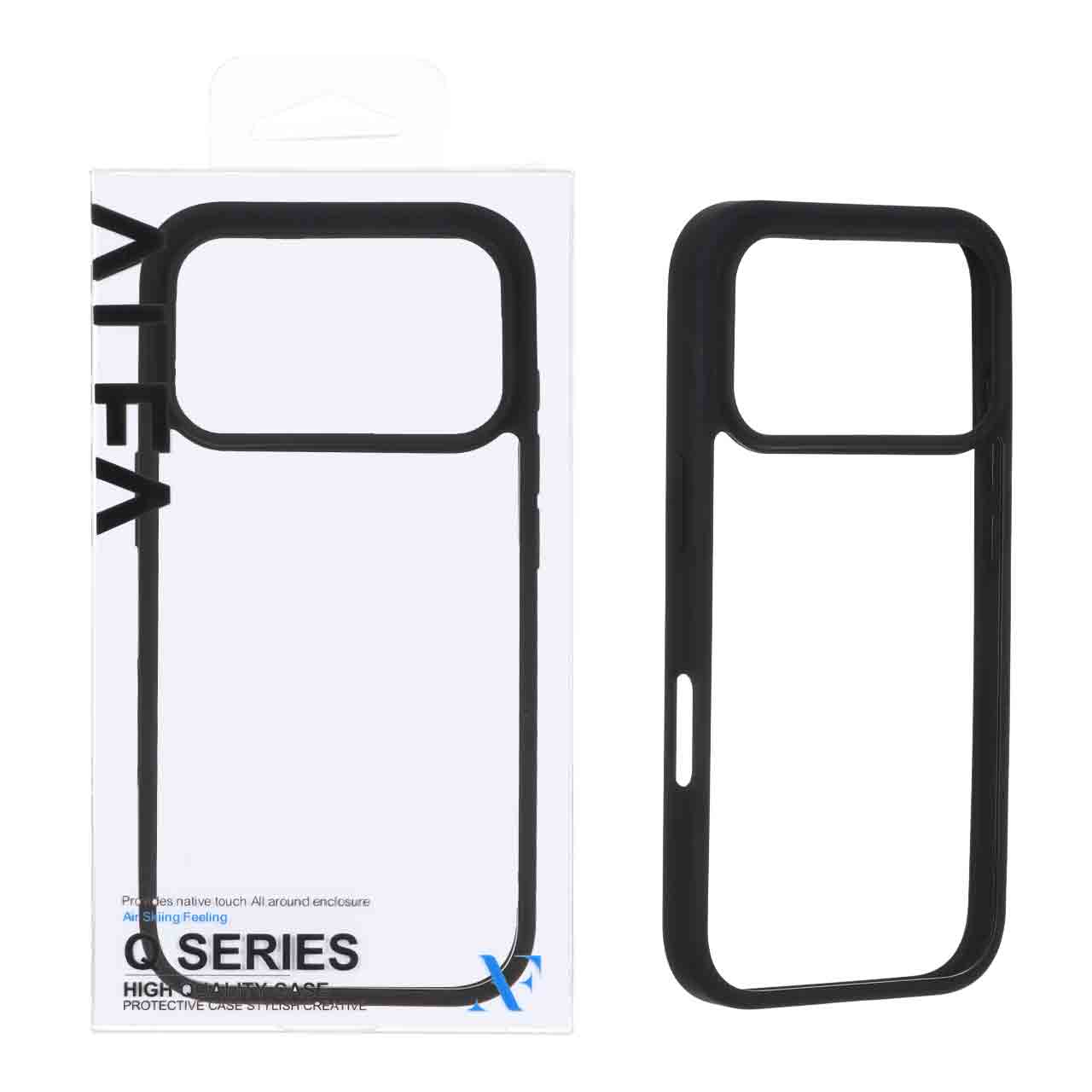 قاب اورجینال Q Series شفاف Alfa مدل Apple iPhone 17 Pro Max - مشکی (پک دار)